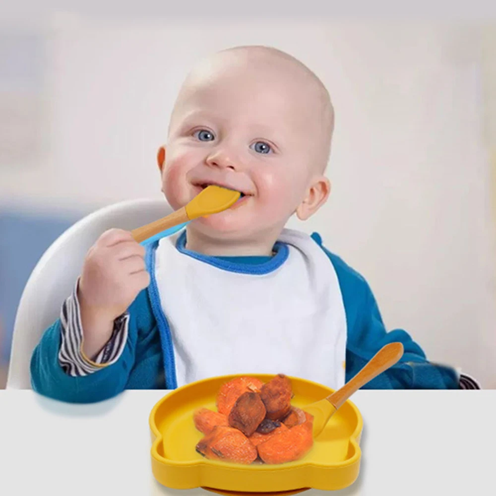 Food-grade Silicone Baby Products Baby Eating Spoon Training Water Spoon Children's Tableware Complementary Food Fork silicone feeding spoon,silicone cutlery set,learning spoons,fork spoon set,baby cutlery