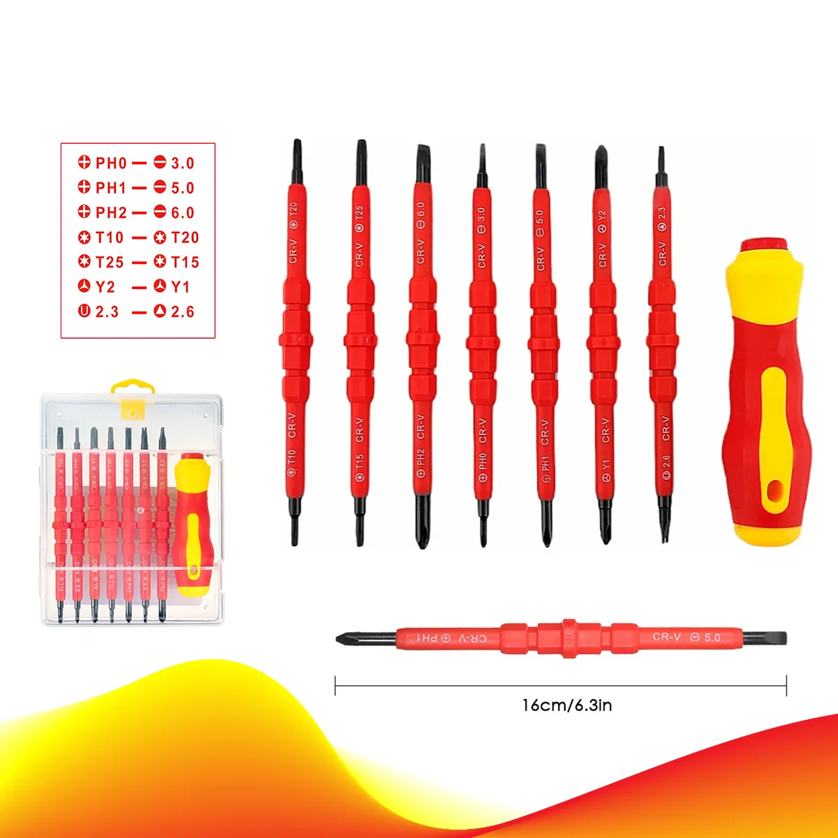 Versatile Double-Ended Screwdriver with High-Hardness Interchangeable Heads for Efficient Repairs and Maintenance