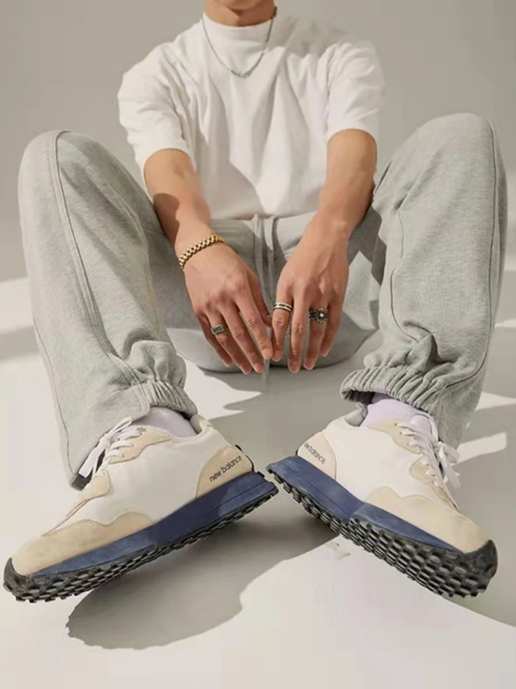 남성용 스포티 바지, 레저 헐렁한 조깅 피트니스 바지, 체육관 하의, 올매치 편안한 하프 앵클 밴드 스트리트웨어, 단색