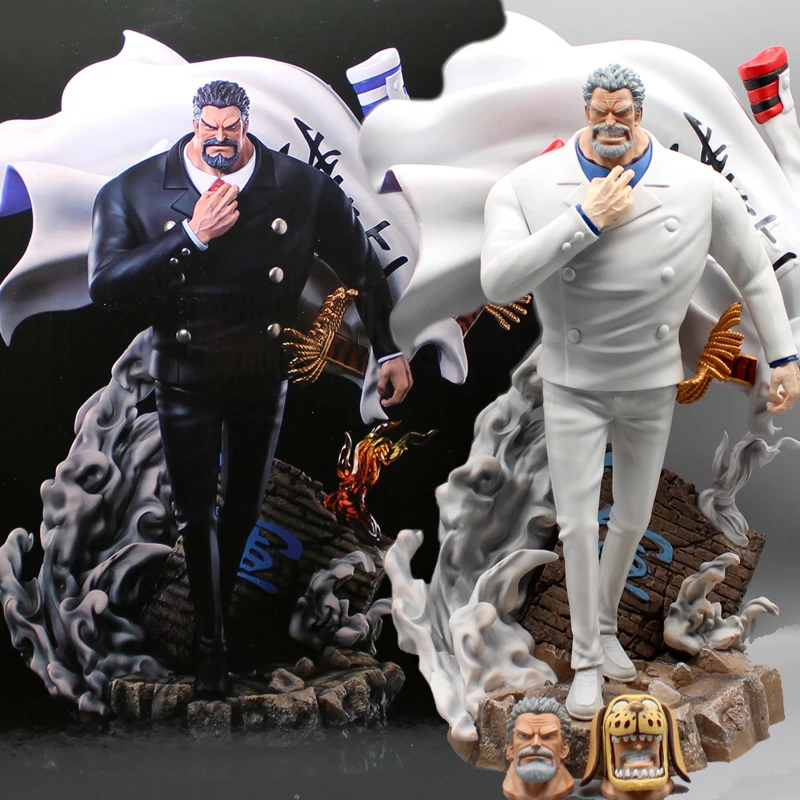 45cm Monkey D Garp Figure One Piece Action Figures Navy Lieutenant