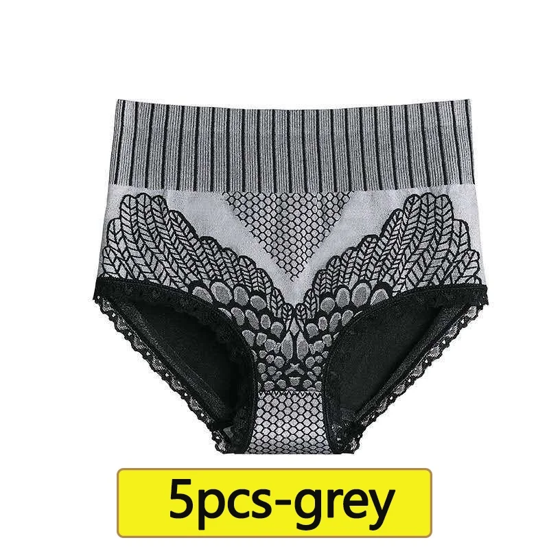 Women's Briefs High Waist Cotton Briefs Women's Briefs Belly Girdle Briefs Full Coverage 5-Pack