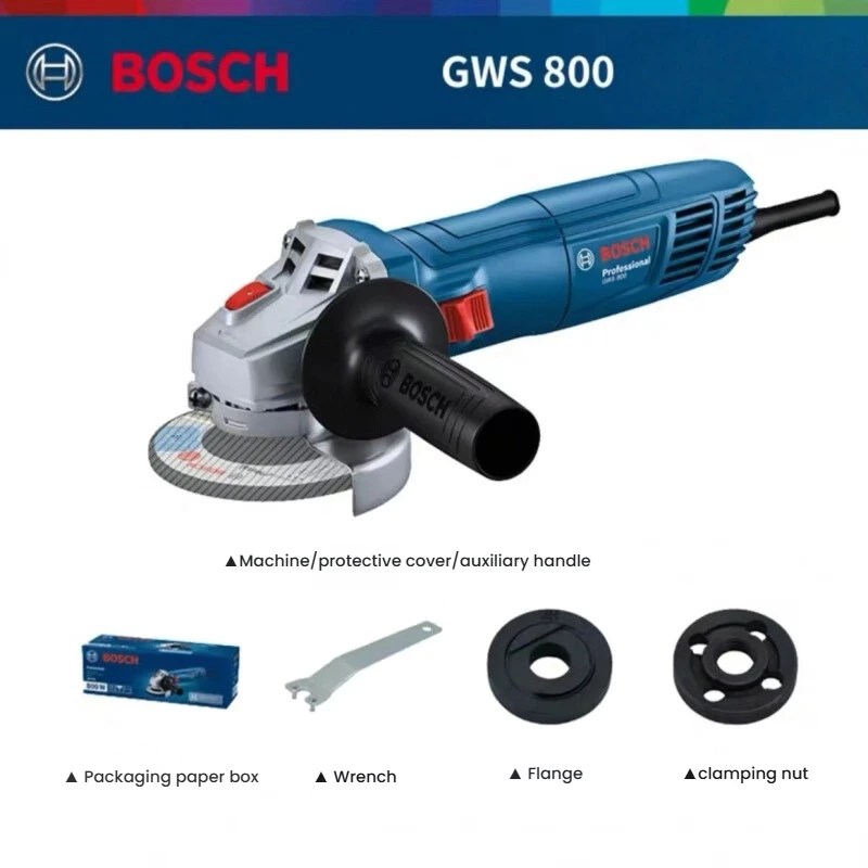 BOSCH GWS 800 앵글 그라인더 800W 12000RPM 100mm 금속 석재 절단 연마용 전기 연삭 공구