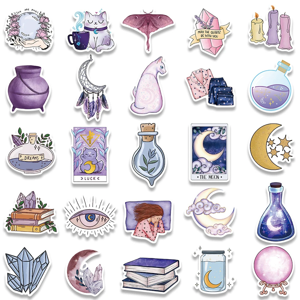 Magical crystal stickers - crystal stickers - gemstone stickers - kawaii  stickers - vinyl stickers - witchy stickers - 8x7cm