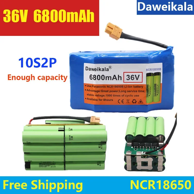 

2024 New Original 36v 6.8ah Lithium Battery 10s2p 36v Battery 6800mAh Li-ion Pack 42V 6800mah Scooter Twist Car Battery Toy