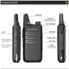 2PCS Mini Walkie Talkie Baofeng BF-T20 PortableTwo Way Radio Charging USB VOX For BF-C9 BF-888S KD-C1 for Station Hotel Hunting 2