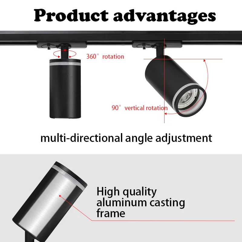 Led Track Light 85-265V COB Ceiling Track Lamp Rail Lighting System Set Rails Spot For Clothing Shop Living Room Store Home 4