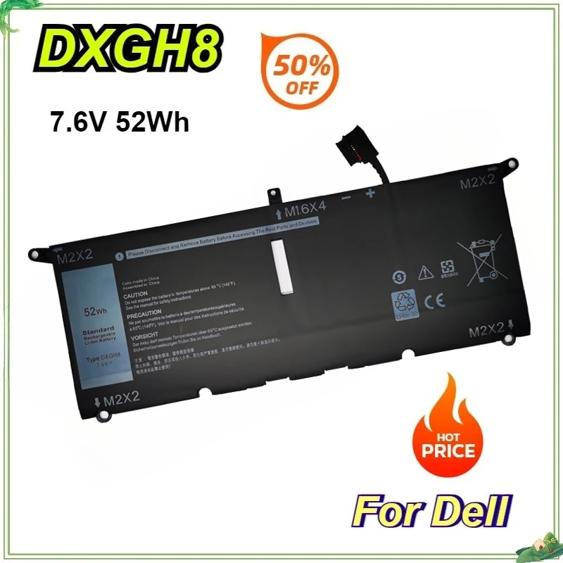 DXGH8 HK6N5 0H754V H754V P82G Laptop Battery  for Dell XPS 13 9380 9370 Inspiron 5390 5391 7490 7191 P82G 7.6V 52Wh