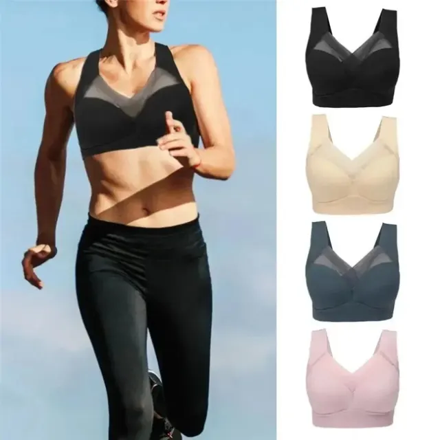 Vintage Style Rainbow Sports Bra, Vertically Stripe Women's Padded