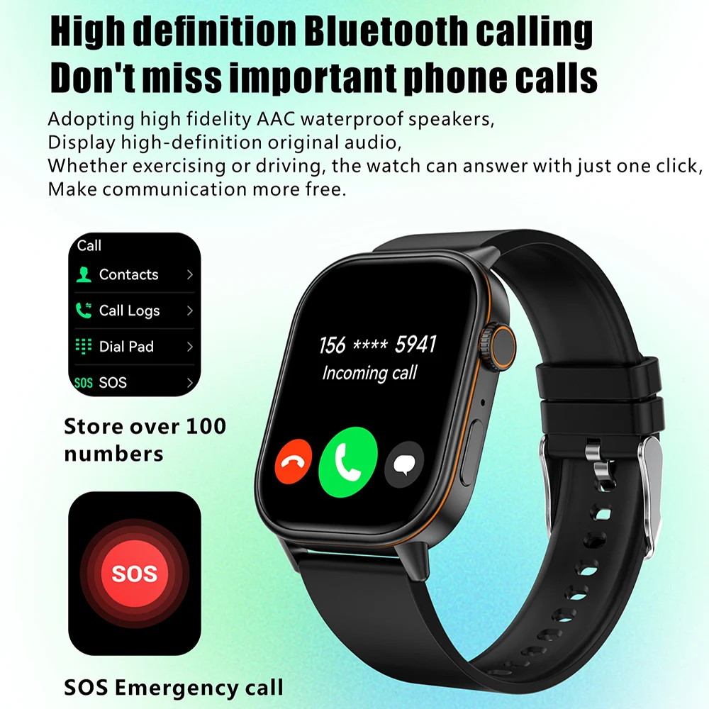 Luxury Military GPS Smartwatch Fitness Clock 3ATM Waterproof Sports Smart Watch BT CALL Wrist Watches for Men Women Android 2026