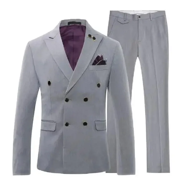 Latest Design 6 Colors Men Wedding Tuxedos Groom Tuxedos Men Business Dinner Prom Blazer 2 Piece Suit (Jacket+Pants)