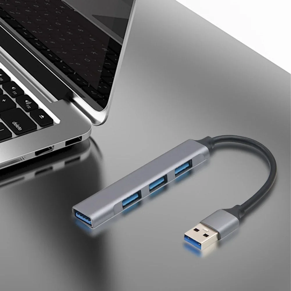 4-In-1 USB 3.0 Hub Adapter 5Gbps USB Data Hub USB C To USB Hub Multiple USB 3.0 Hub USB Port Expander for Laptop and PC