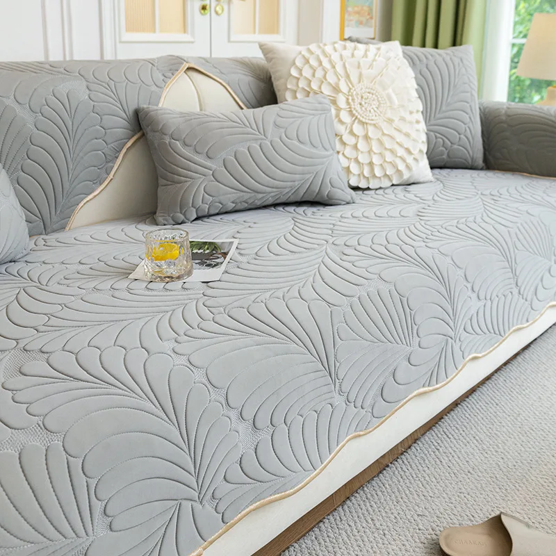 Fresh Pure Cotton Sofa Cover Protector Chaise Four Season Stretch Corner Sofa Cushion Sofa Towel 1/2/3/4-seater for Living Room 5