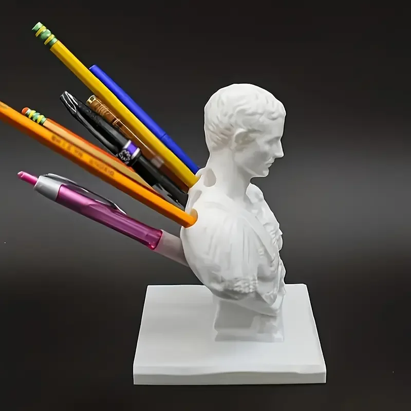 Miniso Julius Caesar Statue Office Desk Pen Holder Office Desk Organizer Decor Pen Rack Gift Stationery Teacher Gift