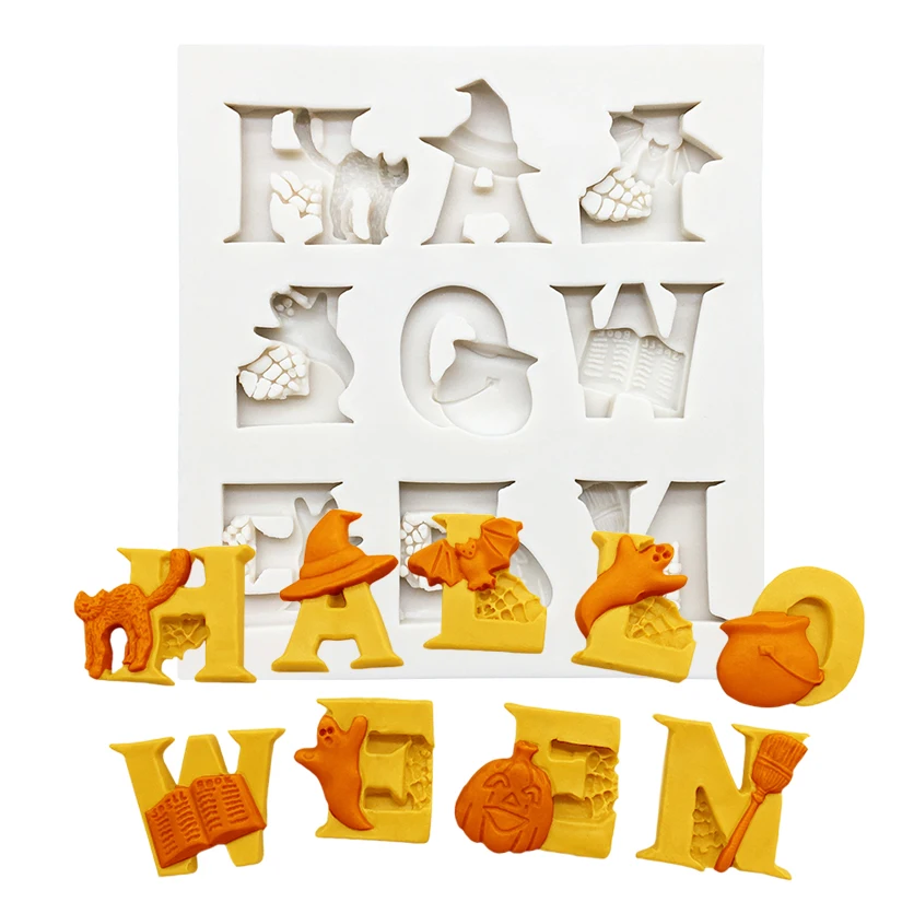 Halloween Bat Spinne Eule Silikon Sugar Mold Schokolade Cupcake Backen Fondant Kuchen Dekorieren Werkzeuge – Detail 23