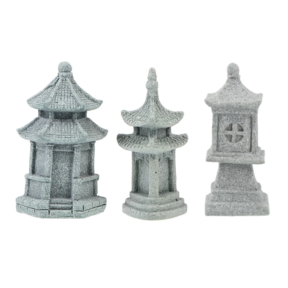 

3 Pcs Fairy Statues Outdoor Simulation Landscape Furnishing Articles Garden Decor Pavilion Model Gazebo Adornments