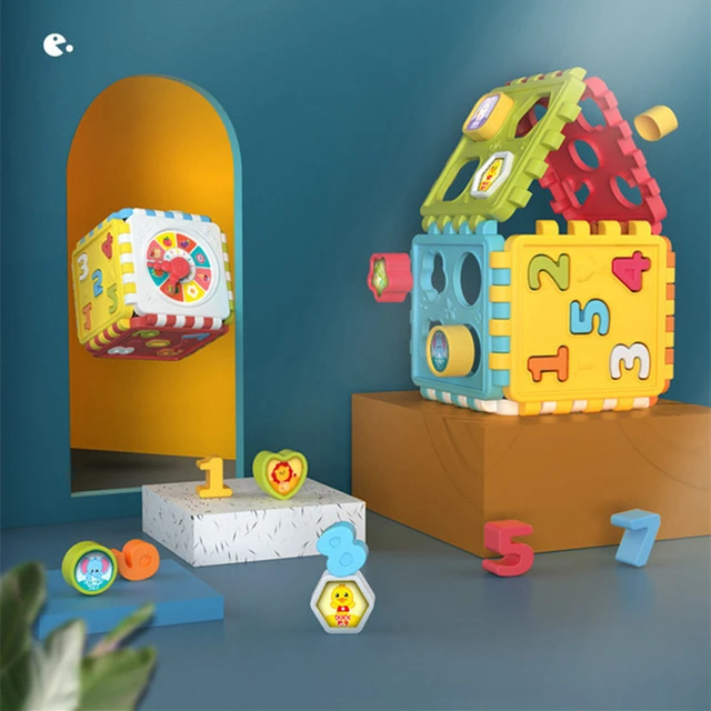 Compre Brinquedo educacional para bebês, jogo de classificação em forma de  brinquedo com cubos de brinquedo, jogos educativos para meninos e meninas  de 1 a 3 anos