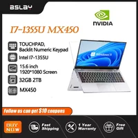 Intel I7-1355U NVIDIA MX450 15.6 Inch Laptop Fingerprint Unlock 32GB RAM 2TB SSD DDR4 Window11 5.0Ghz Backlit Keyboard Computer 1