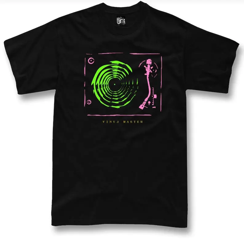 Maglietta Per Dj Giradischi In Vinile Giradischi Art Glow Colors Technics Mk2 Music Sweat Maniche Lunghe O Corte