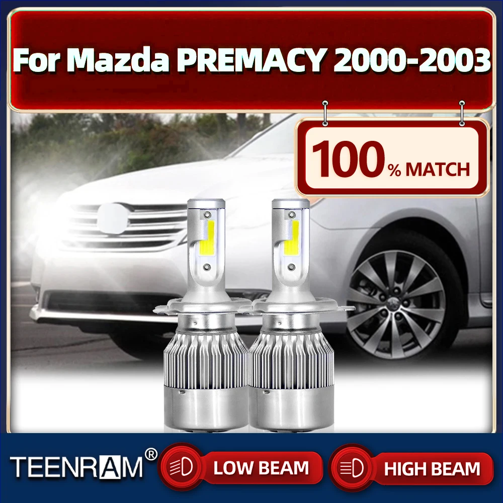 

Супер яркие автомобильные лампы для фар 120 Вт 20000LM турбо Лампа 12В 6000 К Белый Автомобильный светильник для Mazda PREMACY 2000 2001 2002 2003