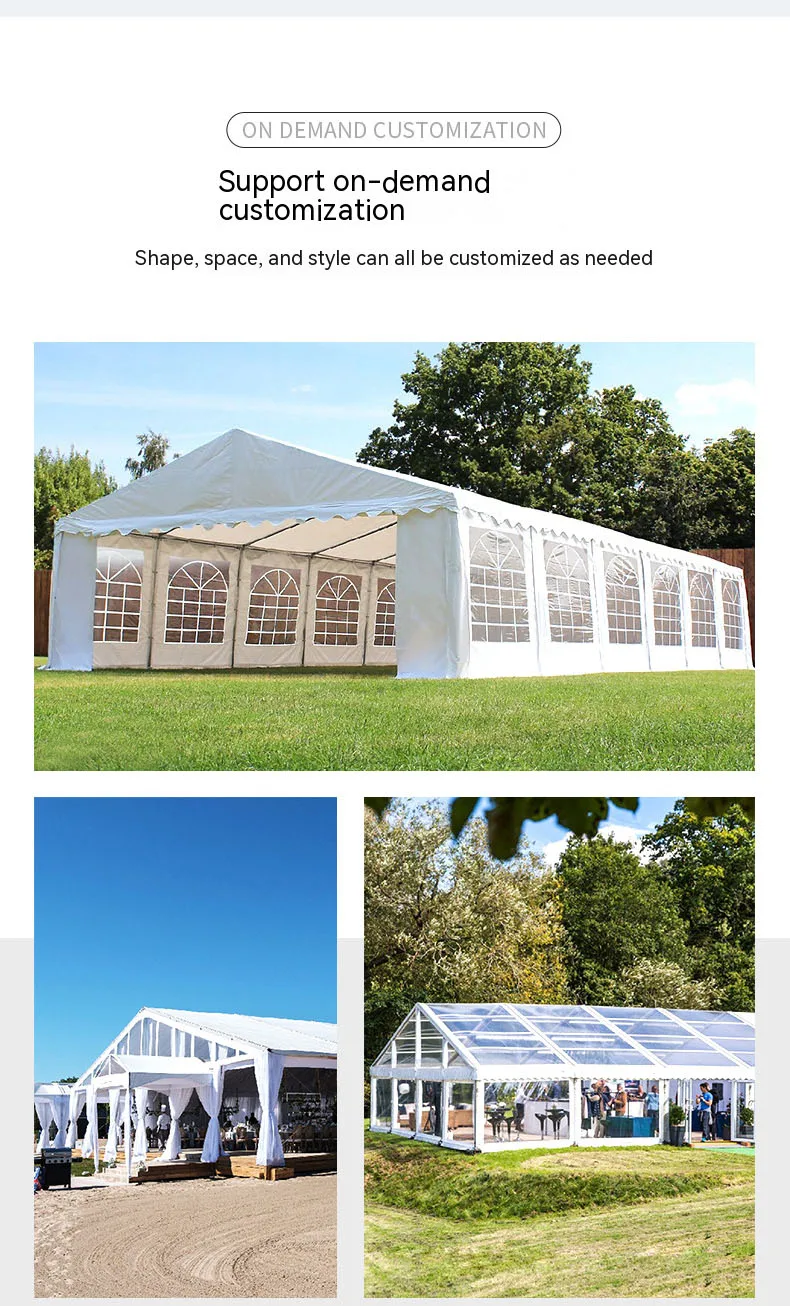 Production Event Ceremony Wedding Tent Auminum Alloy Sunshade Wedding Tent Large Exhibition Storage Tent Customization