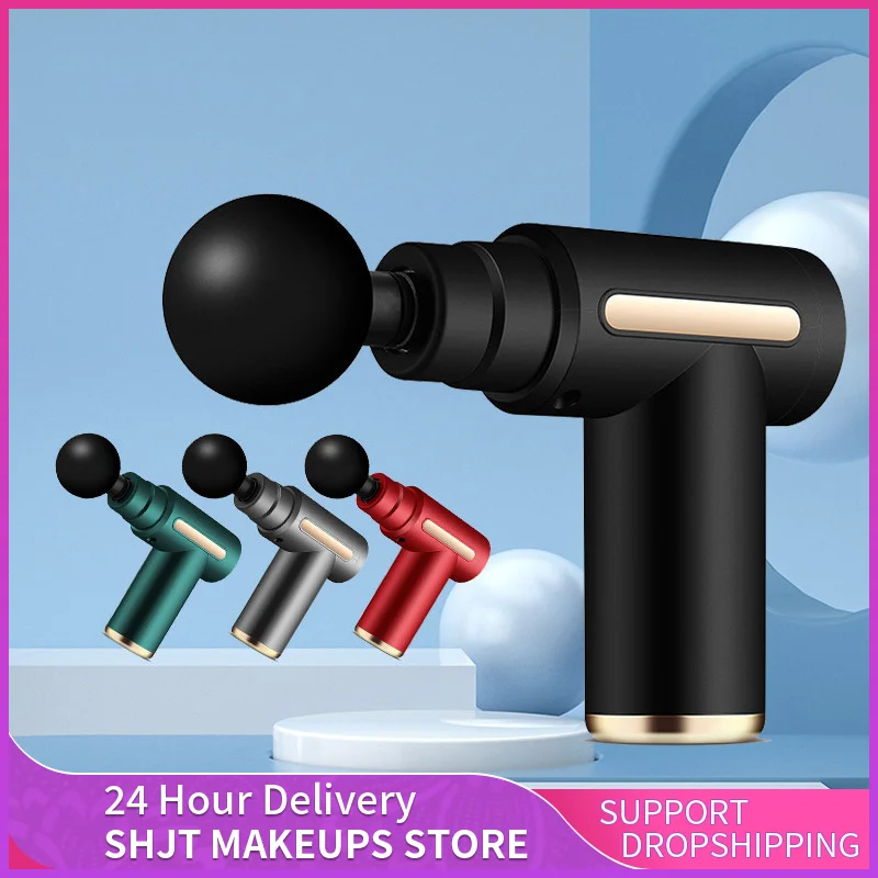 Portable Massage Gun Lcd Electric Percussion Pistol Massager For Body Neck Back Deep Tissue