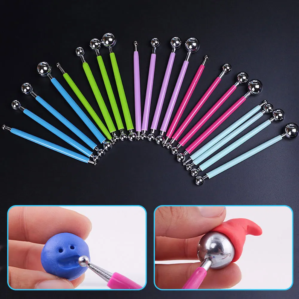 1Set Pottery Dots Sculpture Clay Tools Stainless Steel Polymer Clay Shape Pen Metal Ball Carving DIY Ceramics Tools Polymer Clay Tools Pottery Tools Clay Sculpting Tools Pottery Sculpting Tools Clay Craft Tool