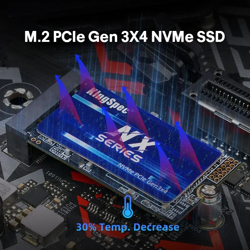 Фото Твердотельный накопитель KingSpec M2 NVMe Ssd 256 ГБ 512 ГБ 1 ТБ, жесткий диск M.2 2242 PCIe M2 NMVe, Внутренний твердотельный накопитель для ноутбука Hp, настольного компьютера, ноутбука №3