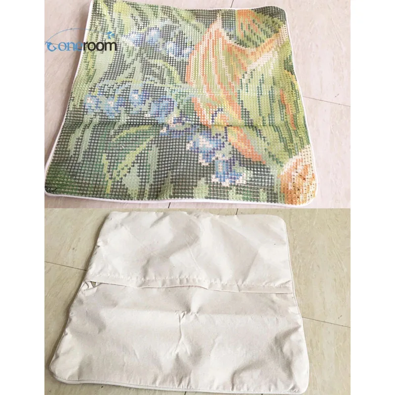 Animals 01 DIY Needlework Kit Acrylic Yarn Embroidery Pillow Tapestry Canvas Cushion Front Cross Stitch Pillowcase