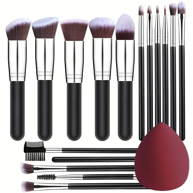 14-16pcs 미니 메이크업 브러쉬 아이섀도 브러쉬 루스 파우더 블러셔 파운데이..