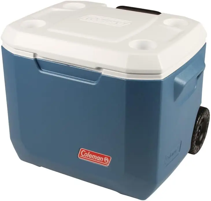 Coleman Portable Rolling Cooler 50 Quart Xtreme 5 Day Cooler Wheels Wheeled Hard Keeps Ice Up to 5 Days