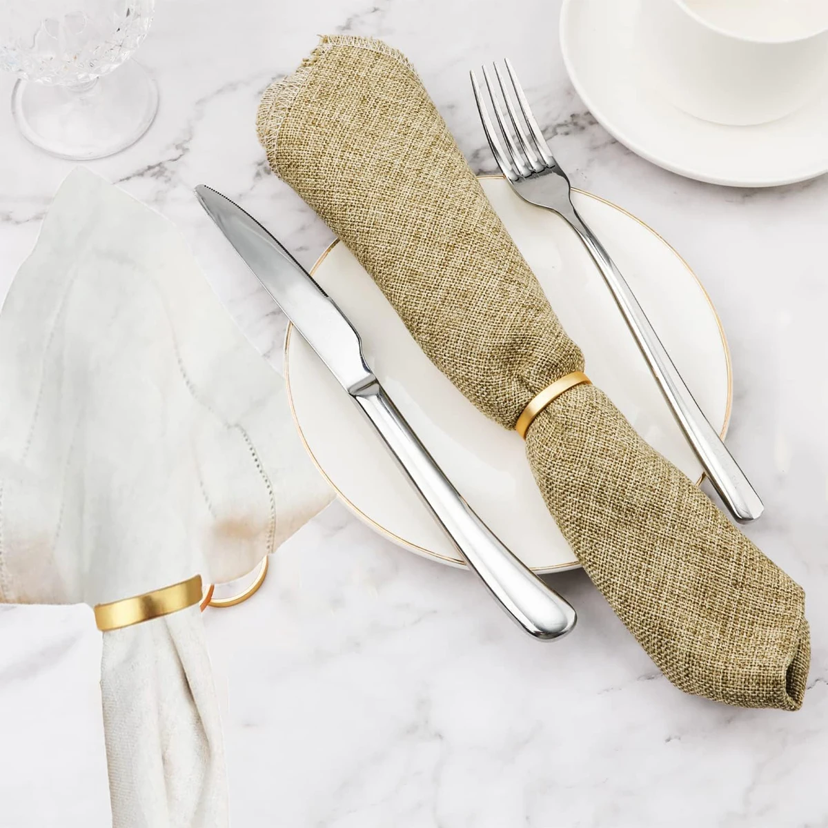 Napkin Ring Leeseph Gold Napkin Rings Set of 12 for New Year Table Decorations
