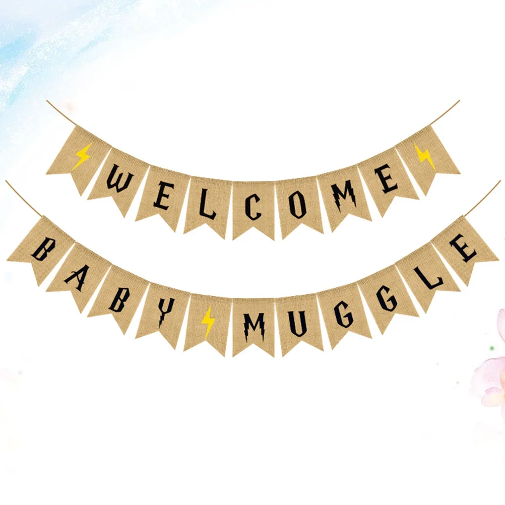 

Печатный флаг с буквенным принтом, баннер из мешковины, флажки для малышей, аксессуары для фотографий