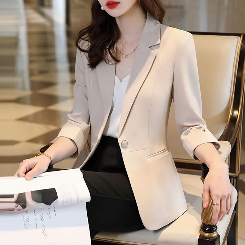 2023 New Spring and Autumn Fashion Temperament Slim Leisure Business Simple and Skilled Oversize Versatile Women's Blazer