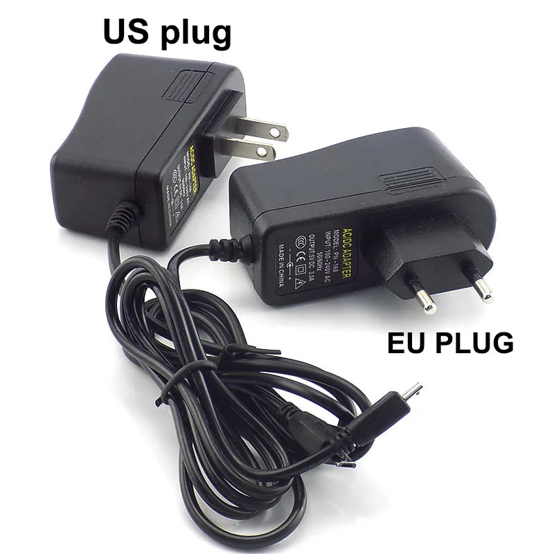 Adaptateur d'alimentation micro USB, chargeur AC vers DC, 5V, 3A, aved 100V-240V, EU, US rette Plug pour ontariTablet Switch