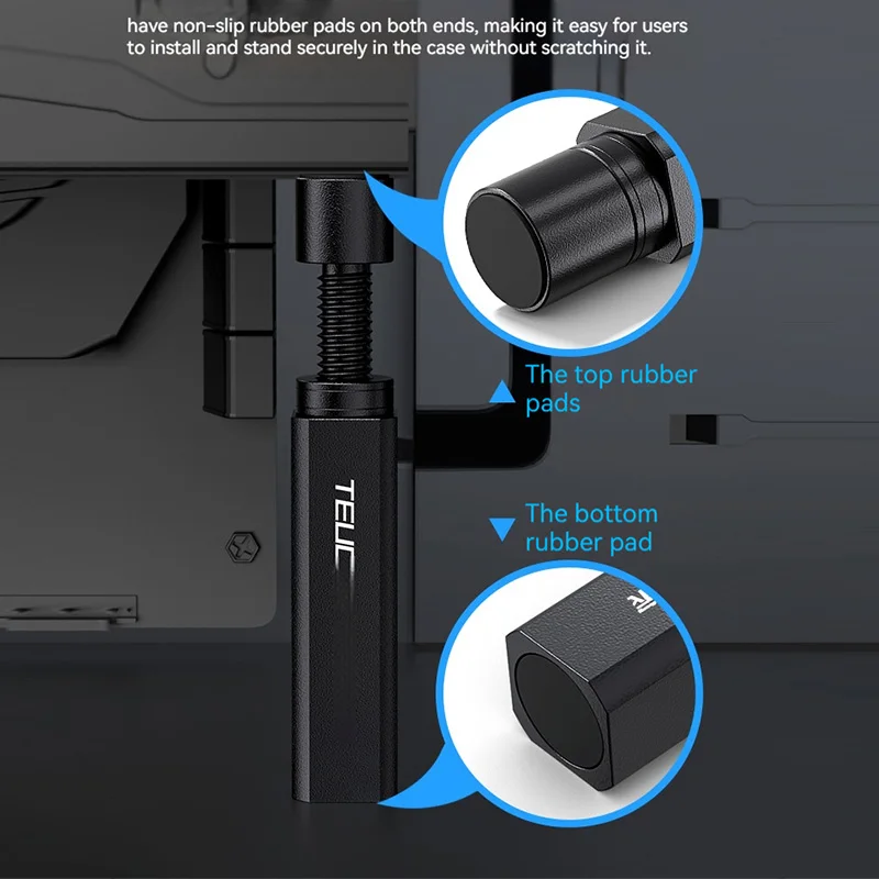 TEUCER VC18 그래픽 카드 GPU 홀더 조정 가능한 텔레스코픽 나선형 비디오 카드 홀더 ATX/M-ATX/ITX 섀시용 마그네틱 베이스