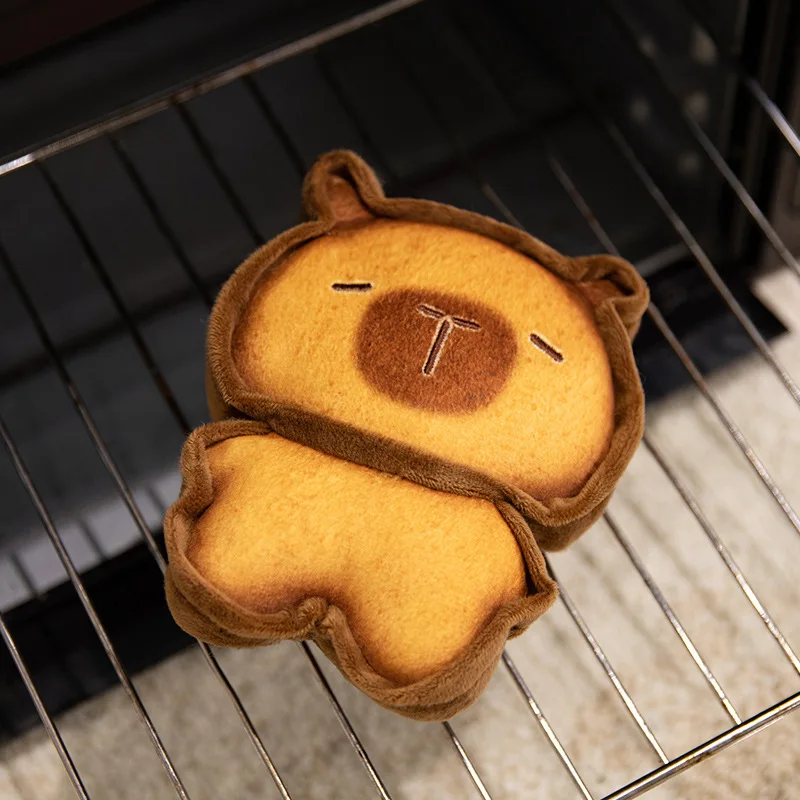 Kawaii Plush Biscuit Capybara Throw Pillow Capibara Cake Cookie Toast Keychain Sofa Cushion Nap Sleeping Toys Birthday Gift