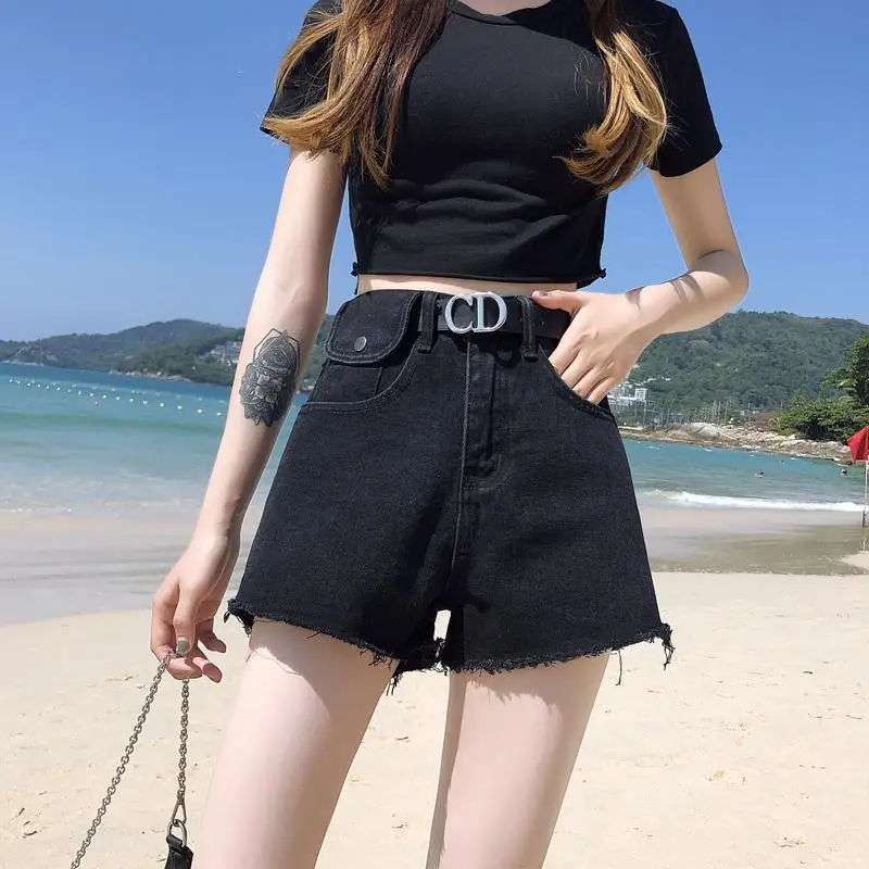 Short Pants for Women To Wear High Waist Wide Baggy Womens Shorts Jeans Denim Beach Loose Fashion Outfits XL Elasticty Design