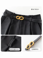 FSLE Minimalism Style Casual White Shorts For Women Summer New Arrival High Waist Shorts Jeans Female With Belt Loose Shorts - Image 4