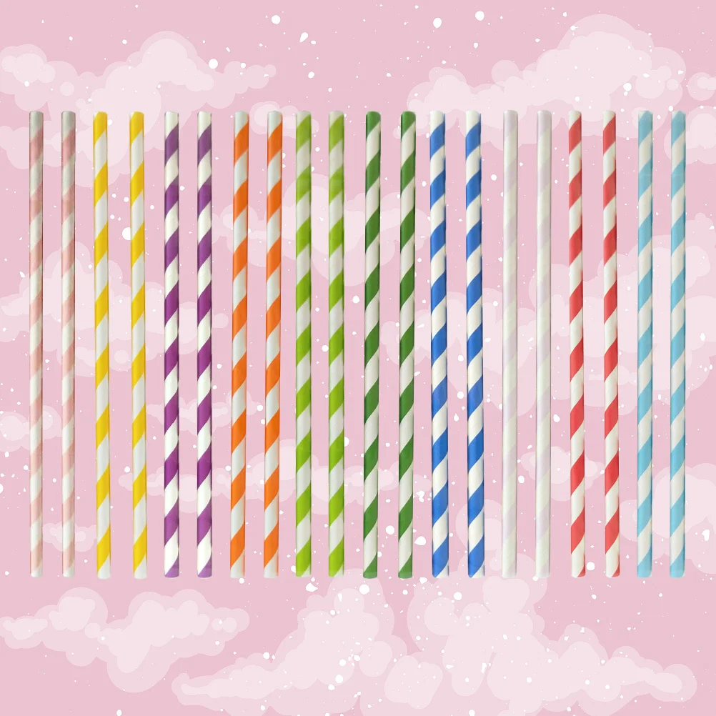 250 Pcs Commemorative Earrings Decorative Drinking Straw Decorate Straight Straws