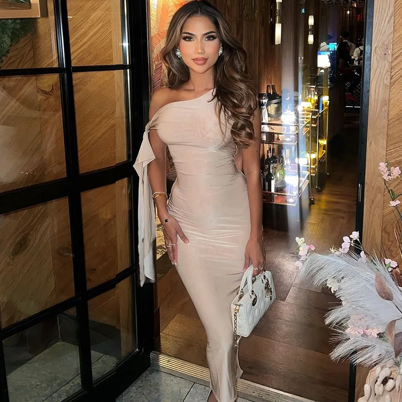 Off-Shoulder Patchwork Slim Dress Women's Bandage Sleeveless Backless Fashion Elegant Party Dress New Female Long Dress