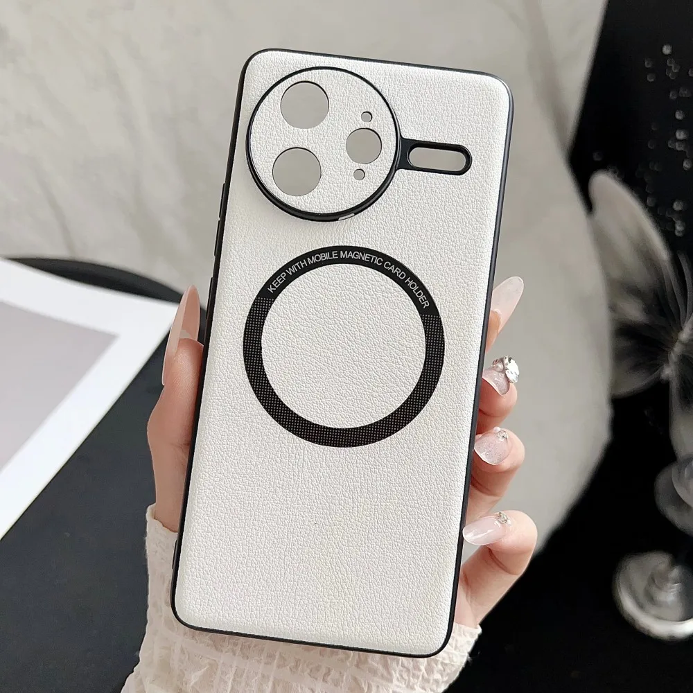 Luxury PU Leather Wireless Charging Protective Phone Case in Elegant Shell Design