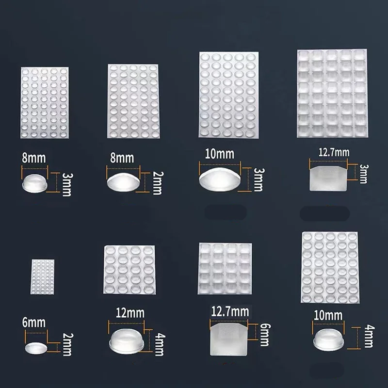 Soft Door Stops 100pcs Clear Self adhesive Rubber Pads Cabinet Bumpers Damper Buffer Cushion Noise Dampening Furniture Hardware door stopper silicone door stopper door stopper bumpers silicone rubber bumpers