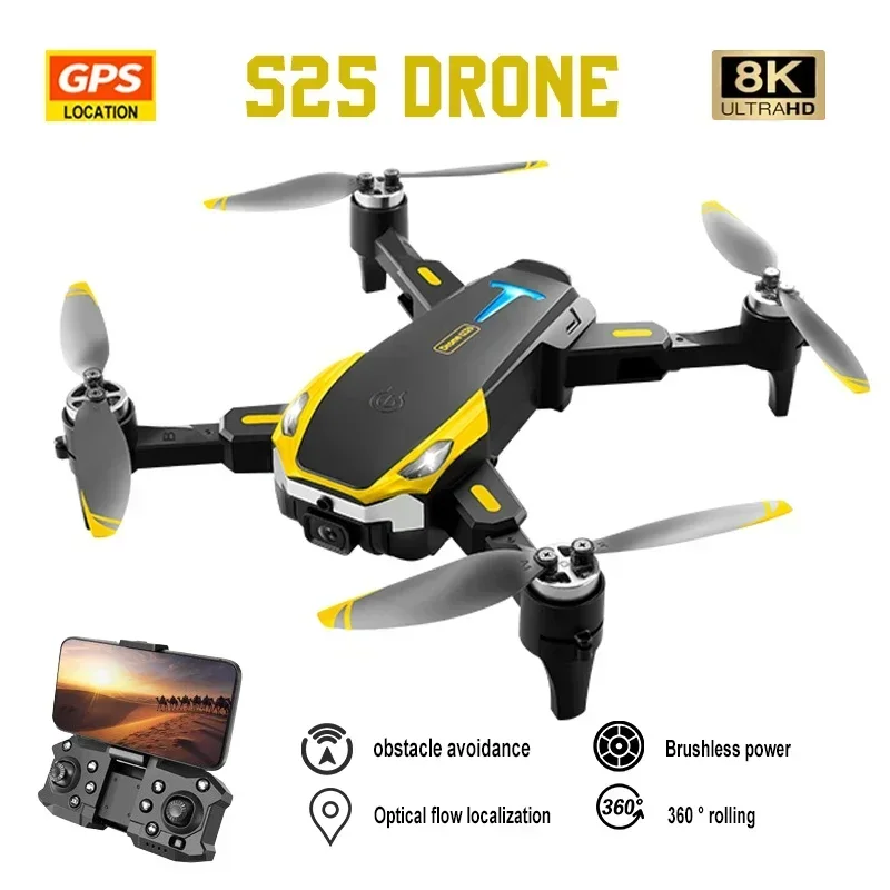 S25 Drone Brushless Dual Camera Professional Aerial Photography Four-way Obstacle Avoidance Optical flow hover RC Quadrotor Dron