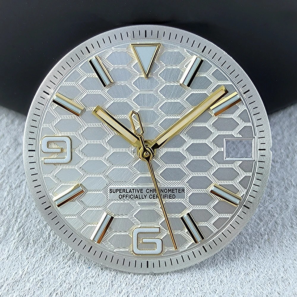 Blue Luminous Watch Dial with Numerals - 28.5mm