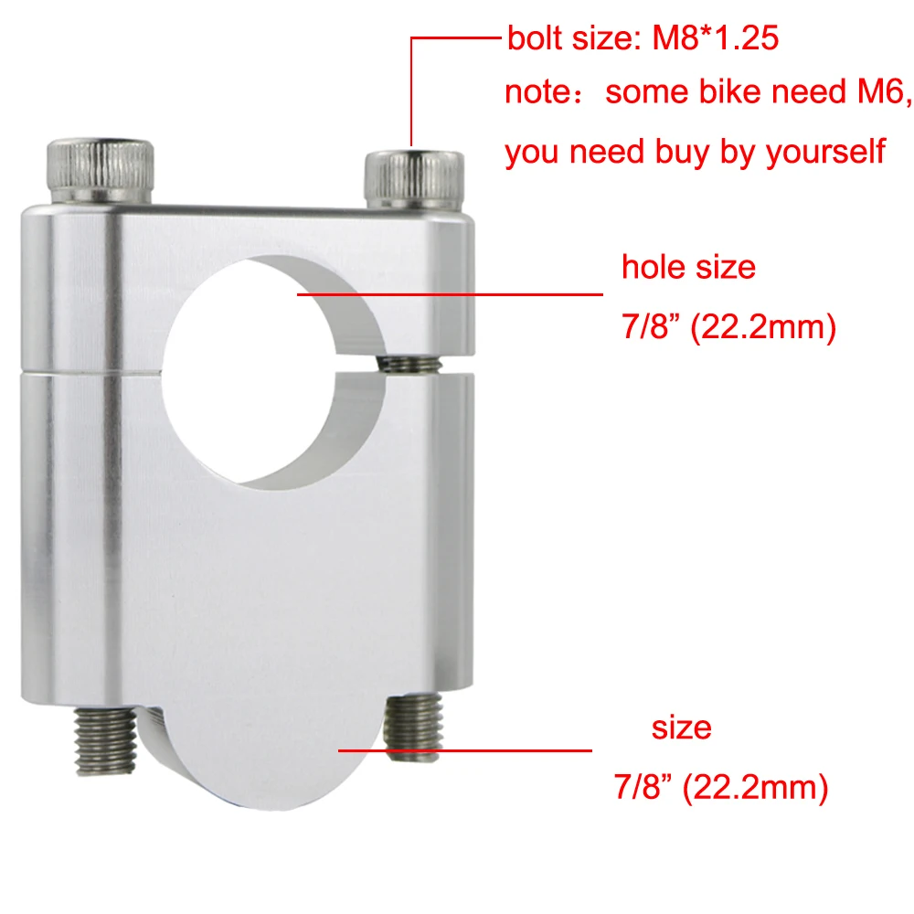 Motorcycle Handlebar Risers 22mm 7/8" Mounting Clamps For BMW R1200R F800ST F700GS F650G F650CS G650GS R1100GS R1150GS R850GS 3