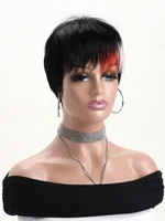 Bandeau perruque crépus droite 26 pouces crépus droite bandeau perruque cheveux humains sans colle perruques de cheveux humains fabriqués à la Machine synthétique 3