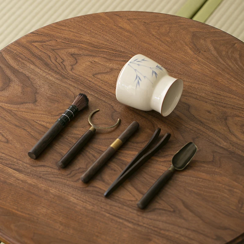 Hand Drawn Bamboo Persimmon Tea Ceremony Six Gentlemen Zen Kung Fu Tea Set Knife Needle Chaze Tool Set Teaware