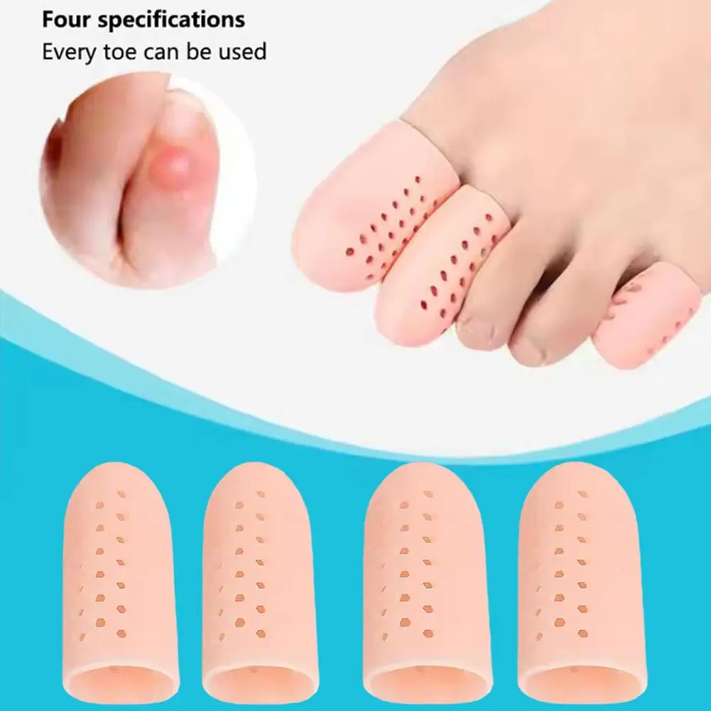 

Silicone Toe Protectors Solid Color Anti-Friction Foot Care Toe Cover Blisters Relief Hole Corn With Pain Tube Thumb Sleeve S1A7
