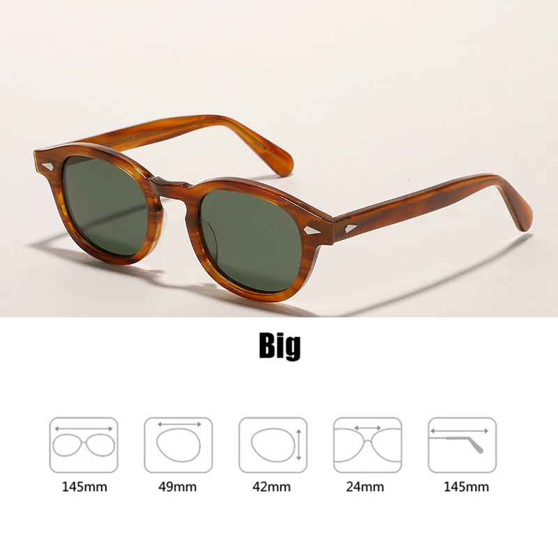 Retro Johnny Depp Sunglasses Men Women Polarized Sun Glasses Brand Vintage Acetate Frame For Male Eyeglasses Eyewear