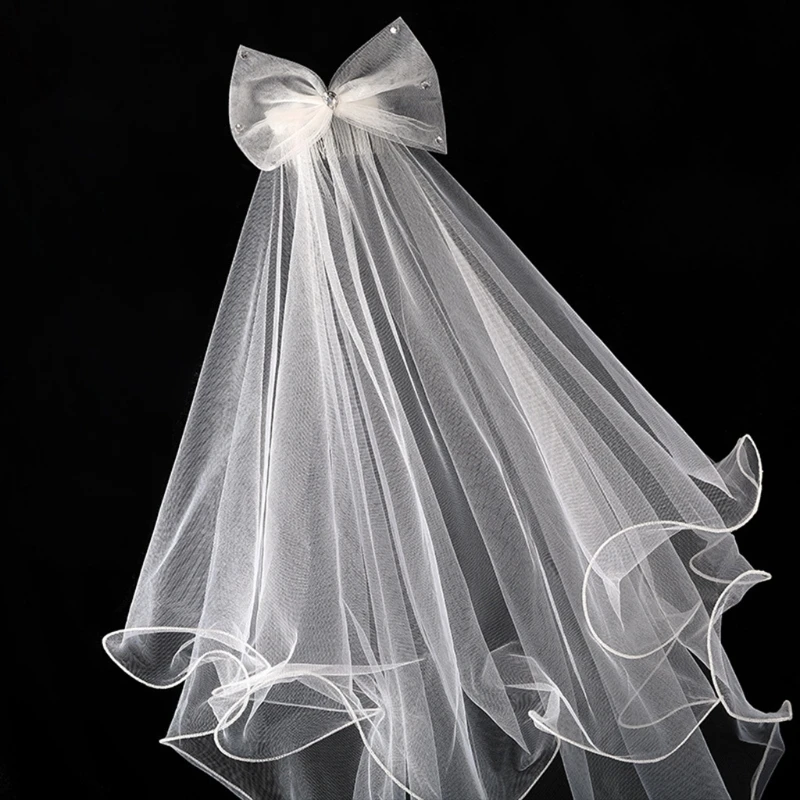 Bridal Veil Catholic Church Veil Girls Communion Veil With Comb 2 Tier Short Length Wedding Veil For Kids